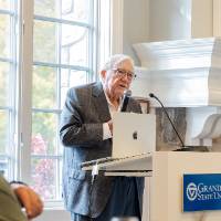 President Emeritus Don Lubbers speaking at podium